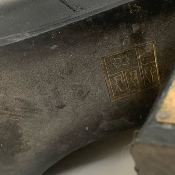 Topshop Black Leather Heeled Ankle Boots With Gold - Picture 13 of 16